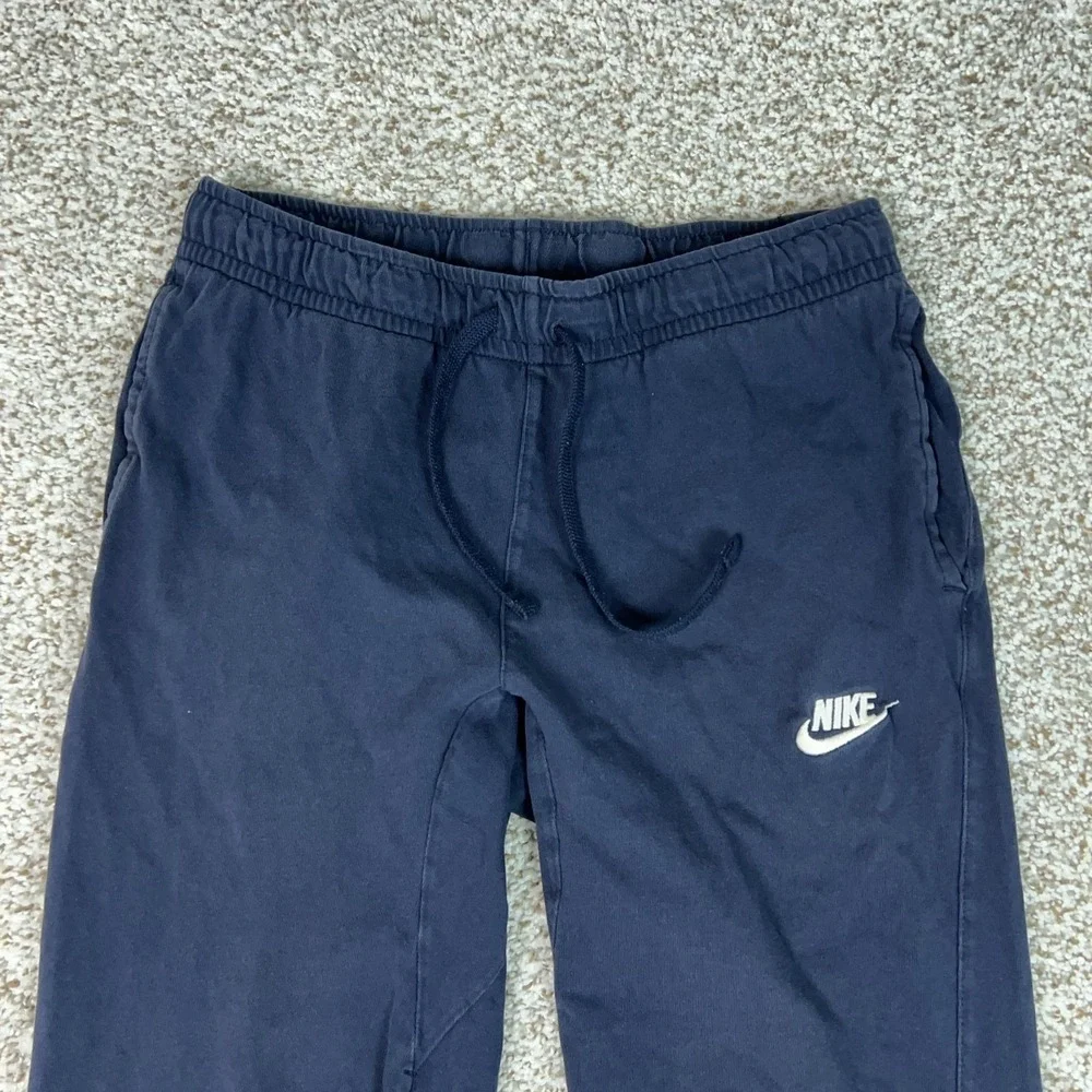 Nike Pants Mens Medium Blue Twill Joggers Elastic Waist Lounge Gym Athletic Club